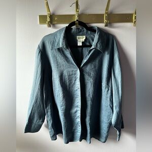 Coldwater Creek Blue Snap Button Shirt Size 2X